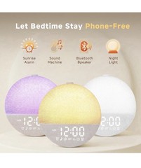 Sunrise Alarm Clock Wake Up Light White Noise Bluetooth Dimmable Khaki￼