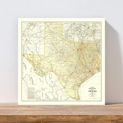 Old Map of Texas 1912 – Vintage Texas Art