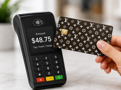 Brown White Luxury Designer Monogram Debit Card Credit Card Skin Vinyl Sticker