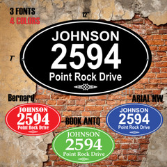 7×12 in oval house address signs, Personalized, name, number and addresss