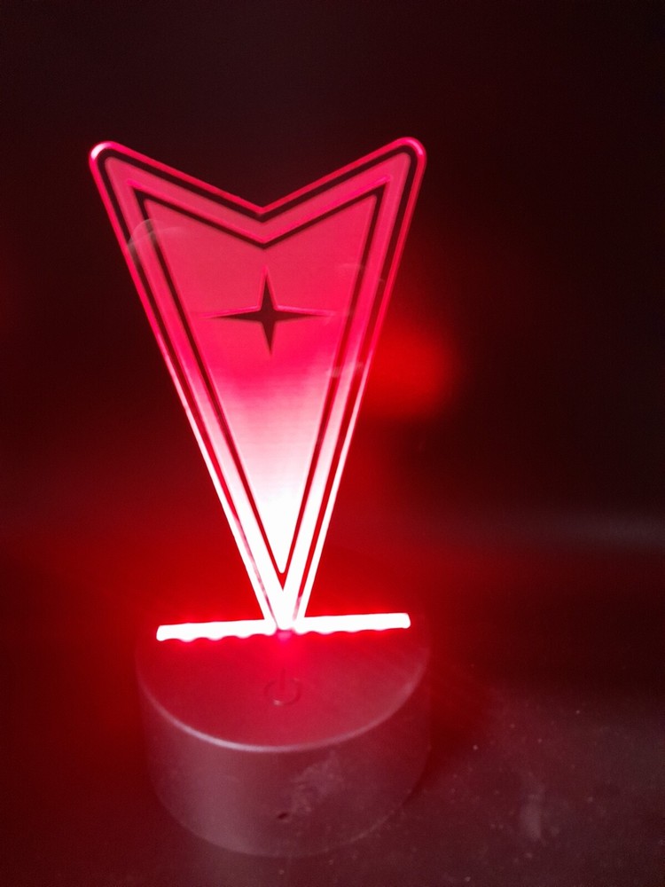 Edge Lit Tabletop Sign, Multi-Colored LED, Desk Lamp, Night Light Pontiac
