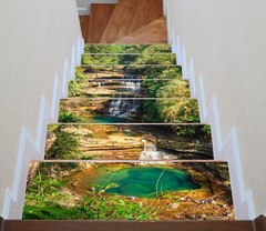 3D Elegant Stream W164 Stairs Risers Decoration Photo Mural Vinyl Wallpaper Vera