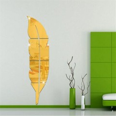 3D DIY Removable Feather Mirror Home Room Decal Vinyl Art Stickers Wall Decor US