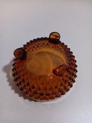 Vintage Amber Depression Glass 3 Footed Small bowl 3″x 5″in