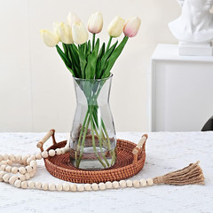 Glass Vases for Flowers, 8 Inch Tall Ins Modern Gray Crystal Clear Glass Vases f
