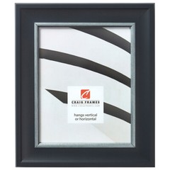 Craig Frames Martin, 2 Inch Wide Black Velvet with Silver Picture Frame