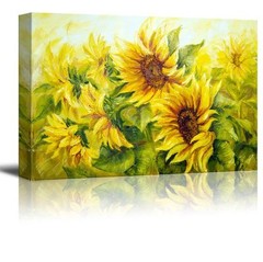 Wall26 Canvas Prints Wall Art – Sunflowers in Oil Painting Style – 24″ x 36″
