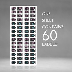 2 Chrome Socket Labels «Ladies Edition» Color Coded for «Easy Read» 60 stickers