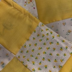 Sunny Yellow Patchwork Hap/Throw Approx 38”x42”
