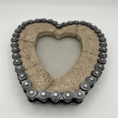 Bicycle Chain Heart Love Picture Frame Wall or Table Resin