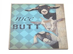 Nice Butt Funny Toilet Bathroom Restroom Sign Shelf Sitter Wall Art Print 5 x 5″
