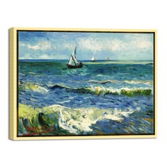 Framed Canvas Prints Van Gogh Painting Repro Wall Art Home Decor Seascape Blue