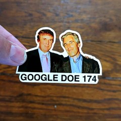 Donald Trump with Jeffrey Epstein «GOOGLE DOE 174» Sticker Pack Anti-Trump