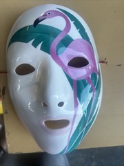 Vandor Pelzman Designs Flamingo Ceramic Face Mask 1981 Wall decor made in Japan