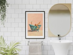 Funky Bathroom Wall Art Disco Ball Poster Retro Home Bar Decor
