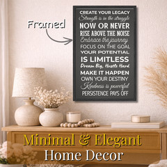 Create Your Legacy Motivational Wall Art Framed Poster 11×17 Office Home Decor