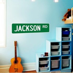 Custom Name Street Sign Wall Decal, Personalized Road Signs Kids Room VWAQ – NS1