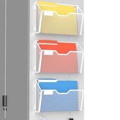 3 Pack Magnetic Wall Mounted File Holders,Mesh Letter Magnetic White-3 Pack