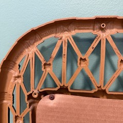 Vintage Tiki Style Wall Mirror Midcentury Modern 1981 Molded Plastic Burwood Co