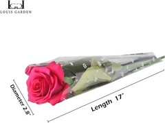 Red Rose Artificial Flowers, 1Pc 17″ Single Red Rose for Valentine’s Mother’s Da