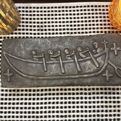Wild Goose Studio St Brendan Boat Celtic Bronze Wall Plaque Ireland