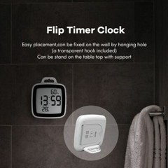 Baldr Waterproof Bath Timer Clock with Temperature and Humidity Touch Button