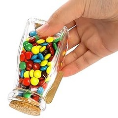 30 Pa Glass Favor Jars with Cork Lids, 4 OZ Clear Small Candy