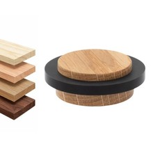 Oak Wood Door Stop Black Rubber 1.85×0.87 Inch Adhesive Smooth Floor 30245X19