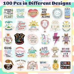 200 PCS Sober Stickers Positive Sobriety Stickers Women Men Adults Teens Vinyl