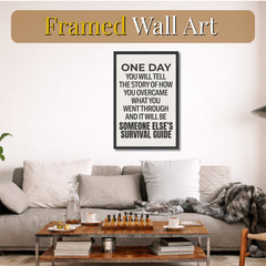 Motivational Quotes Wall Art Framed Poster 11×17 Office Gym Decor Gift