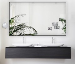 Minimalist Rectangular Bathroom Mirrors for Wall, 40×24 Inches, Black