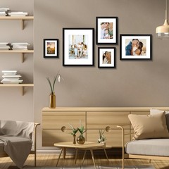 3 Pack 8×10 Black Wood Picture Frame for 5×7 Photo Plexiglass Wall Tabletop Art