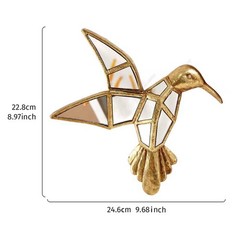 Gold Hummingbird Wall Mirror – Decorative Geometric Bird Wall Art Hanging Decor