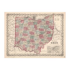 Old Map of Ohio 1861 – Vintage Ohio Art