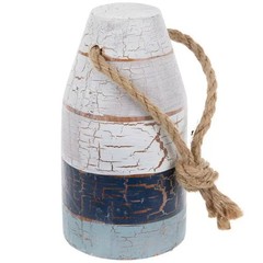 2 Vintage Ocean & Lake Blue Wooden Distressed Painted Lobster Trap Buoy Maine
