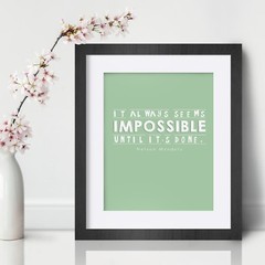Nelson Mandela Inspirational Wall Art Print Motivational Quote Poster Decor Gift