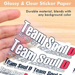 30 Sheet A-SUB Printable Vinyl Clear Sticker Paper for Inkjet Printer Waterproof