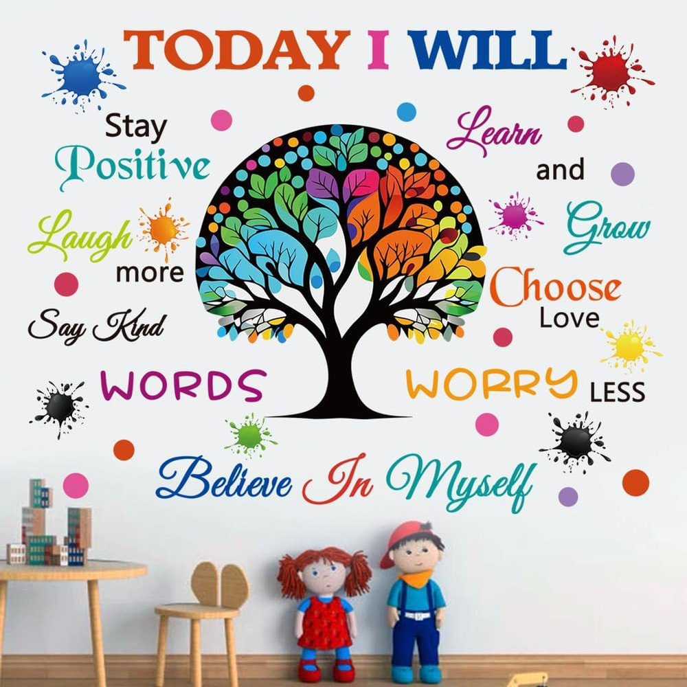 Colorful Inspirational Wall Decals Motivational Quote Today I Will Wall Stickers