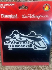MY OTHER CAR IS A MONORAIL Vinyl Window Sticker Walt Disney World Disneyland NEW