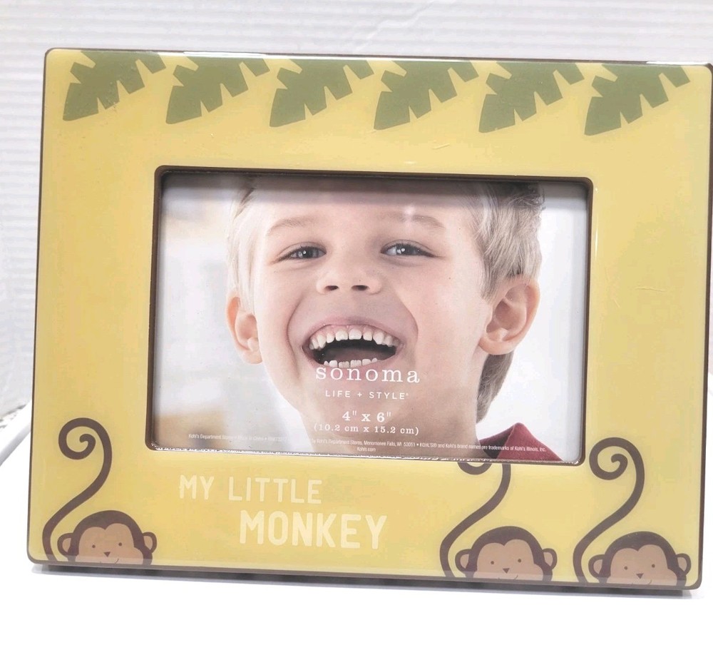 Sonoma 4″x6″ «My Little Monkey» Table Top Resin Plastic Picture Frame NWOT