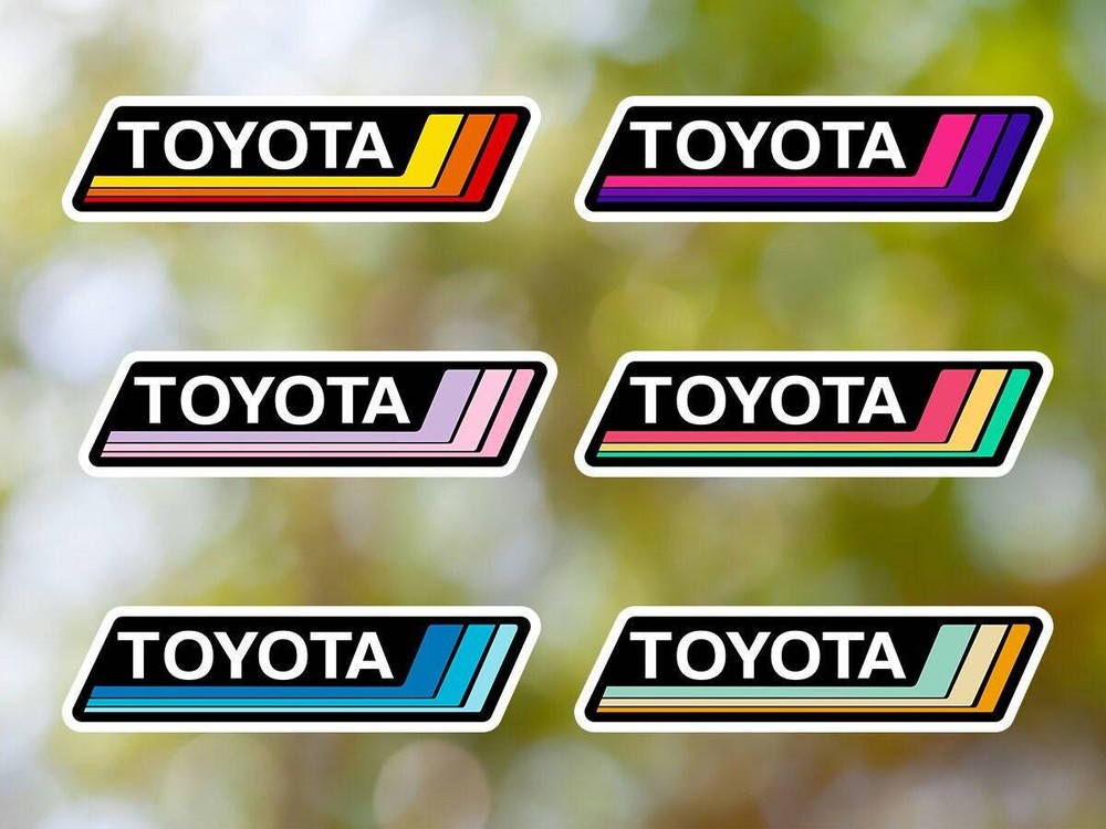 Toyota Vintage Sticker Rectangular Waterproof, Vinyl Decal, for Laptop Car,