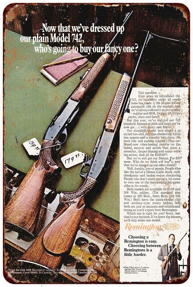 Metal Sign – 1968 Remington Rifles – Vintage Look Reproduction 8 x 12