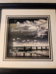 Framed Inspirational Quote 8×8 Live in the Present, Launch Yourself on every…