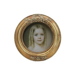 Small Vintage 3×3 Round Picture Frame, Mini Antique Ornate Circle Photo Frame…