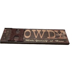 Western Theme Rustic Look «HOWDY» Wooden 24” X 7″ Hanging Plaque Country Core
