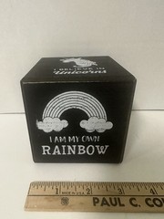 Wooden Block Funny Sayings 6 Sided Black + White