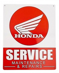Honda Motorcycles Tin Sign Sales Parts & Service Vintage Retro Style Mechanic