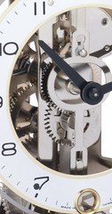 Modern table clock in a puristic design in black with 14-days power reserve b…
