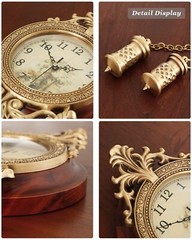 Dia 9-inch Retro Style Vintage Wood Indoor Wall Clock with Swinging Pendulum …