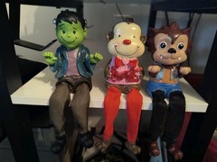 Small Cute Fall, Figurines Shelf Sitters With Dangling Legs.Frankenstein, Wearw